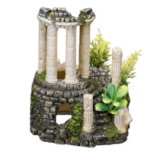 Akvariedekoration - Antique column med plants