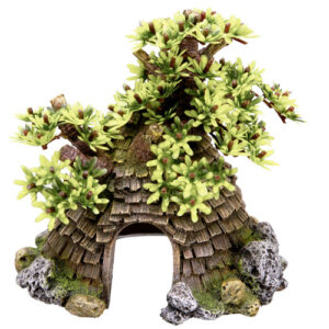 Akvariedekoration - Cottage med Tree