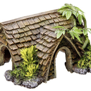 Akvariedekoration - Cottage med plants