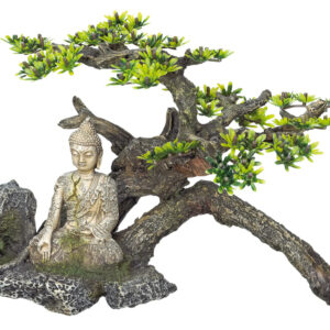 Akvariedekoration - Buddha - w.plants