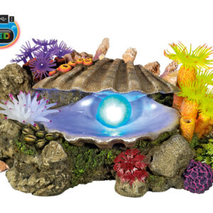 Akvariedekoration - Clam med plants and LED