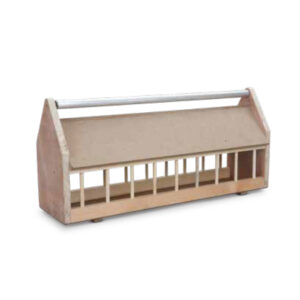 Fodertrug m/metalrulle, træ, 100 cm (b)