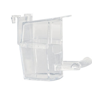 Foderstation m/pind til fuglebur 7x7,5x6cm