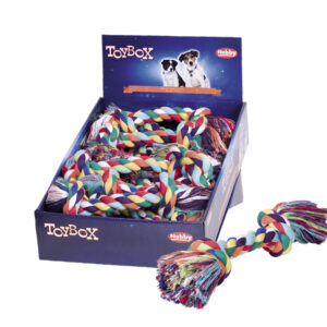 Display 12 stk - Legetøj knudereb, 180 g.