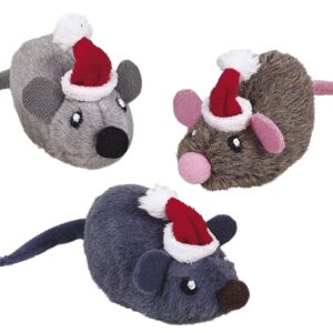 Plush Xmas mice with Matatabi, Display 30 pcs, 8 cm