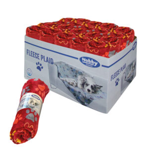 Fleece Plaid "LISSI" bordeaux,70 x 100cm,Displ. 20 pcs