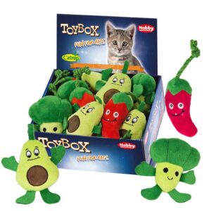 Display 18 stk., Plys toys VEGI med Catnip