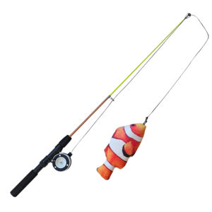 Fiskestang med fisk med catnip