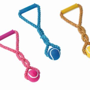 Reblegetøj med tennisbold og håndtag