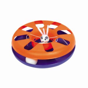 Kattelegetøj m. plysmus og bold, ø 24 cm