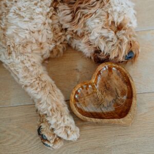 Træskål HEART, anti slip