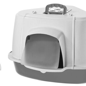 Hjørnetoilet m. tag, grå, 70 x 57 x 48 cm