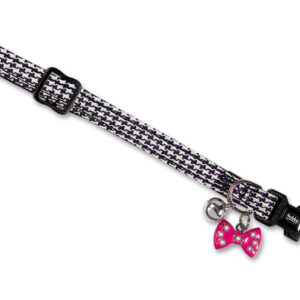 Kattehalsbånd Pepita, sort-hvid