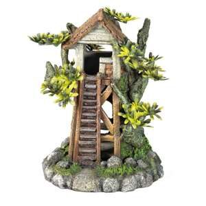 Akvariedekoration - Tres House med plants