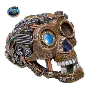 Akvariedekoration - Cyborg Skull 2 med LED