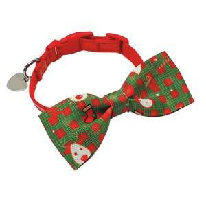 Nylon glitter collar with bow tie, Size S, 35 cm / 10 mm