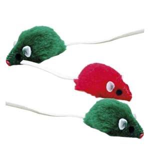 XMAS plush mouse short hair w.Catnip, Display 120 pcs