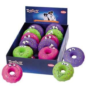 Display 12 stk., Latex Donut med ansigt