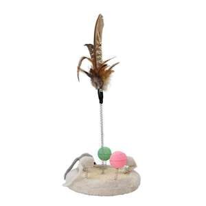 Kattelegetøj med fjeder og fjer