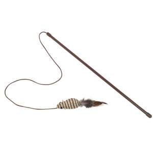 Stang med mus med rangle og fjer